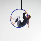 Action shot of youth performer in hoop