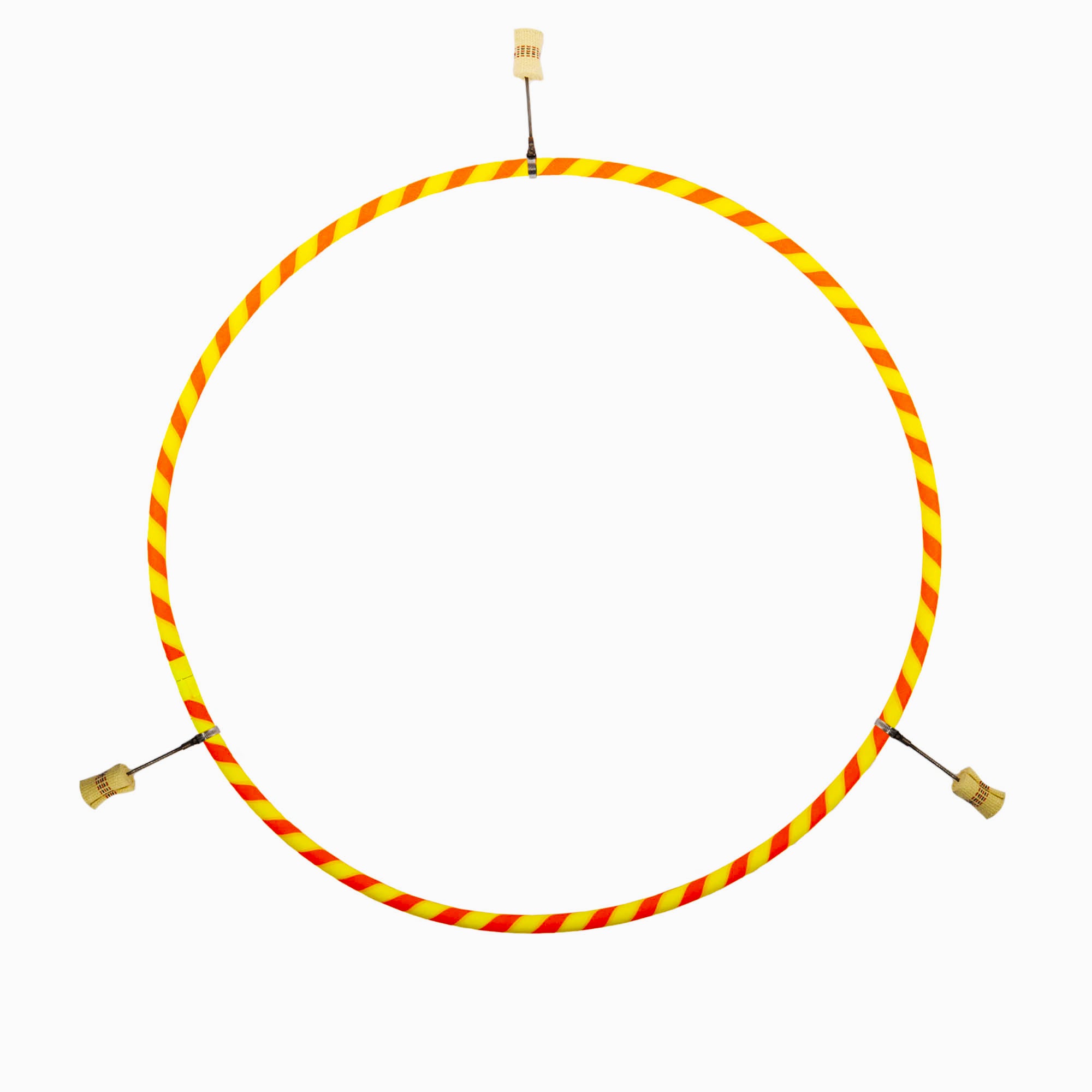 Yellow and orange echo travel hoop with 3 hot tips