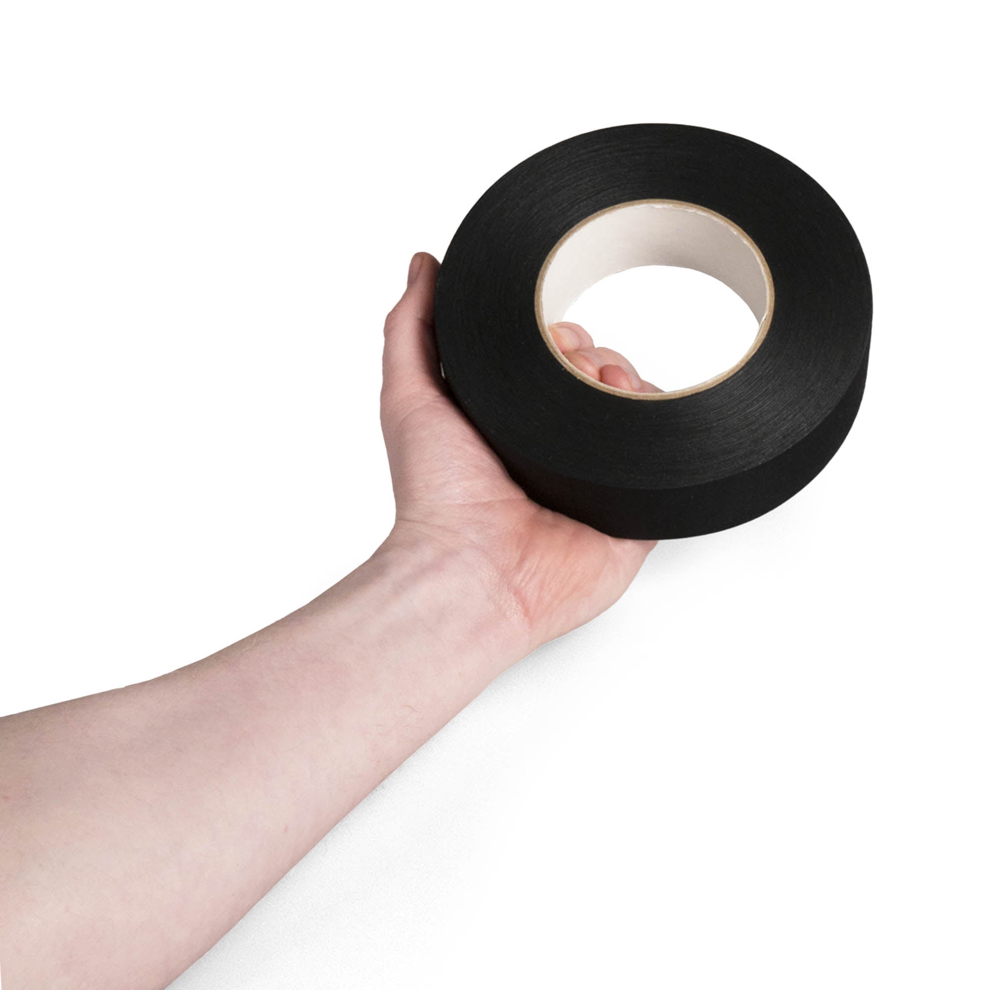 black 3.8cm wide tape in hand