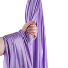Lavender yoga hammock wrapped around hand