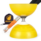 yellow diabolo with sticks and bag