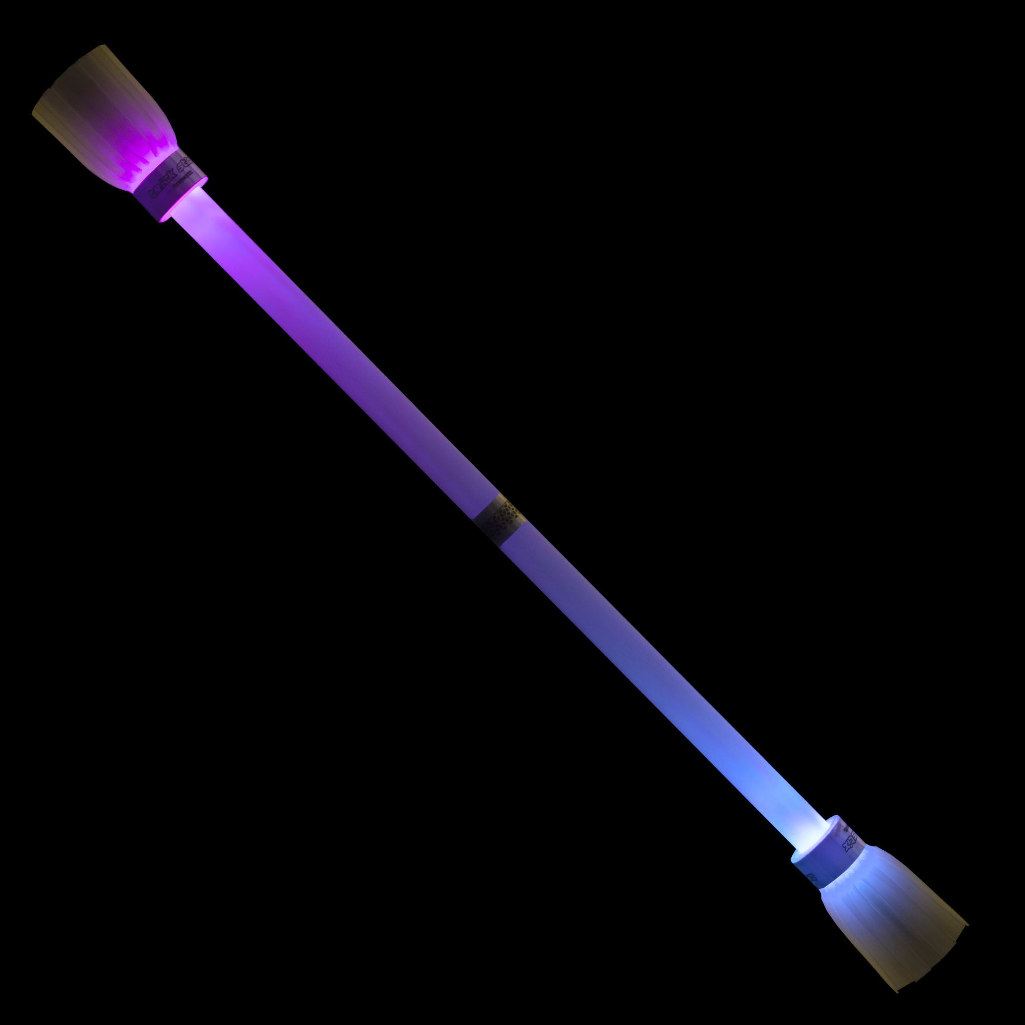 LUMI LED Trick Stix glowing with a pink light and white light.