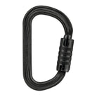 Black  vulcan carabiner on a white background