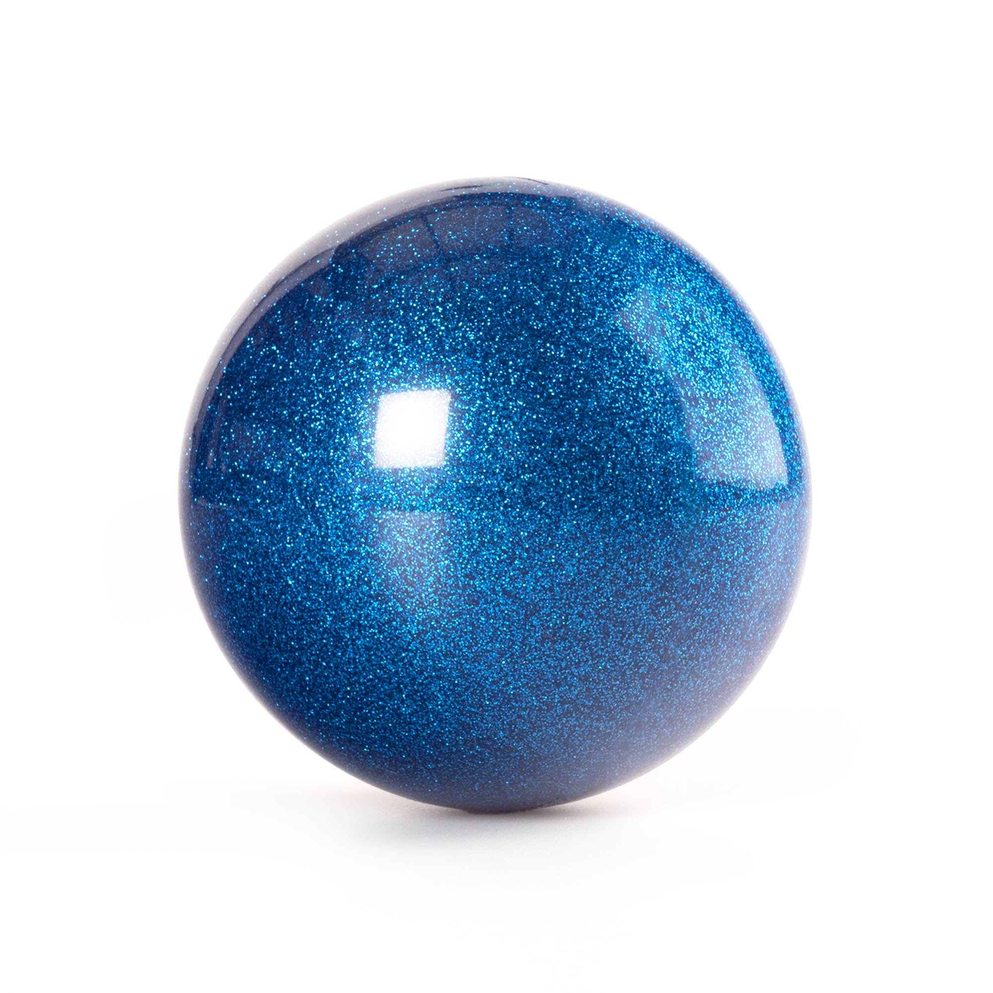 Blue glitter ball on a white background