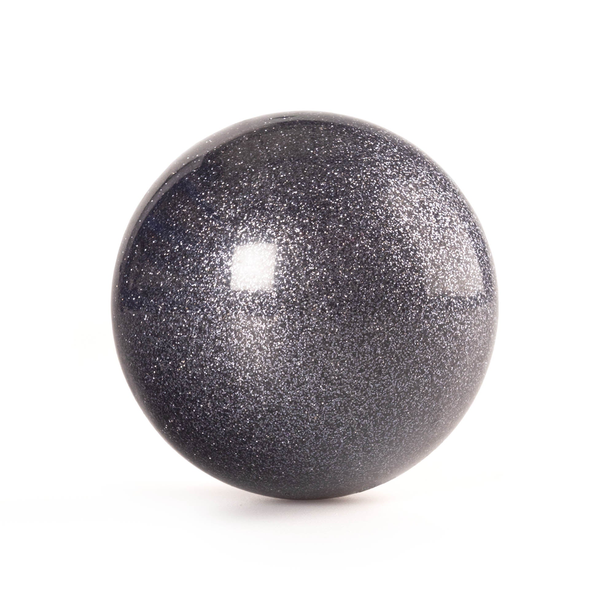 Black glitter ball on a white background
