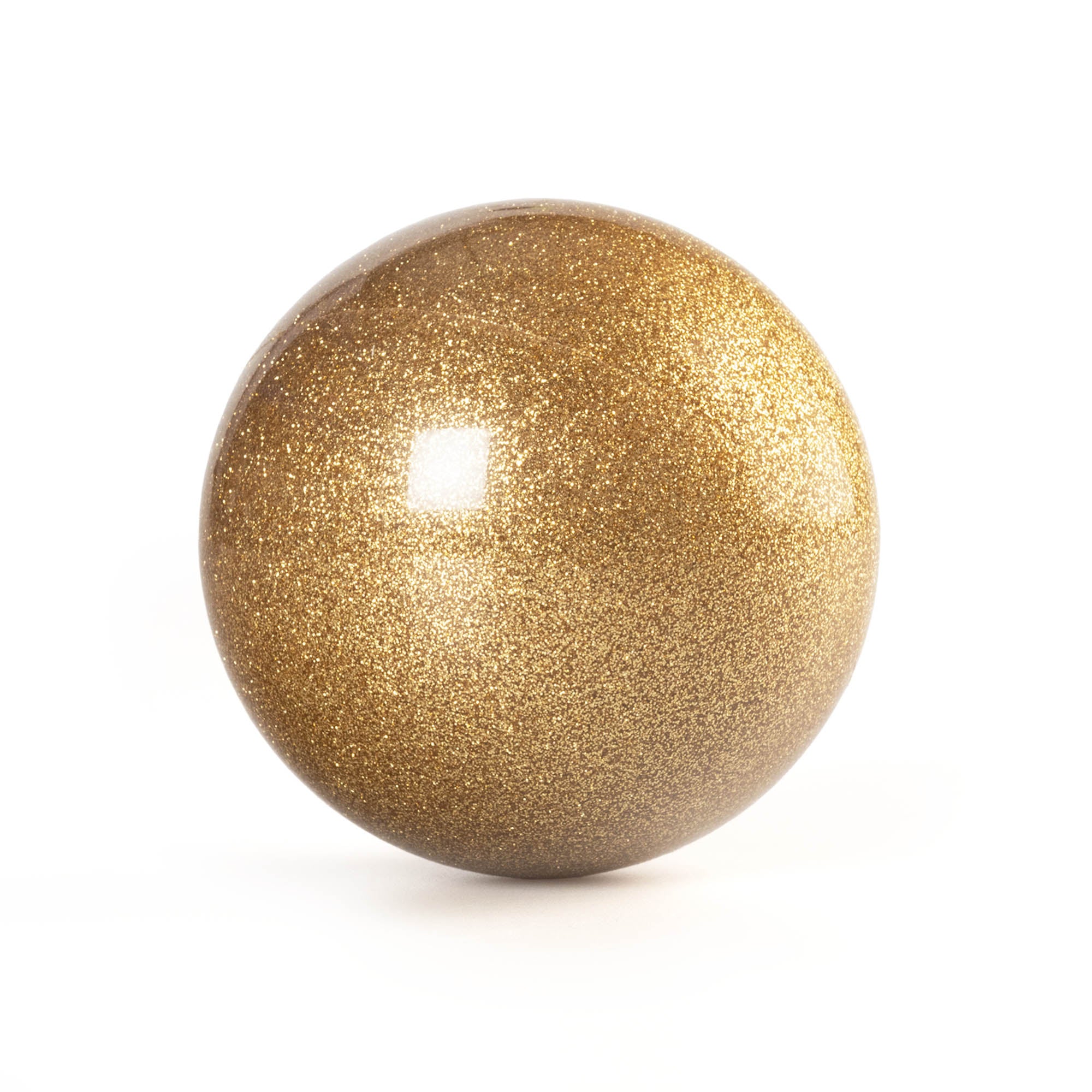 Gold glitter ball on a white background