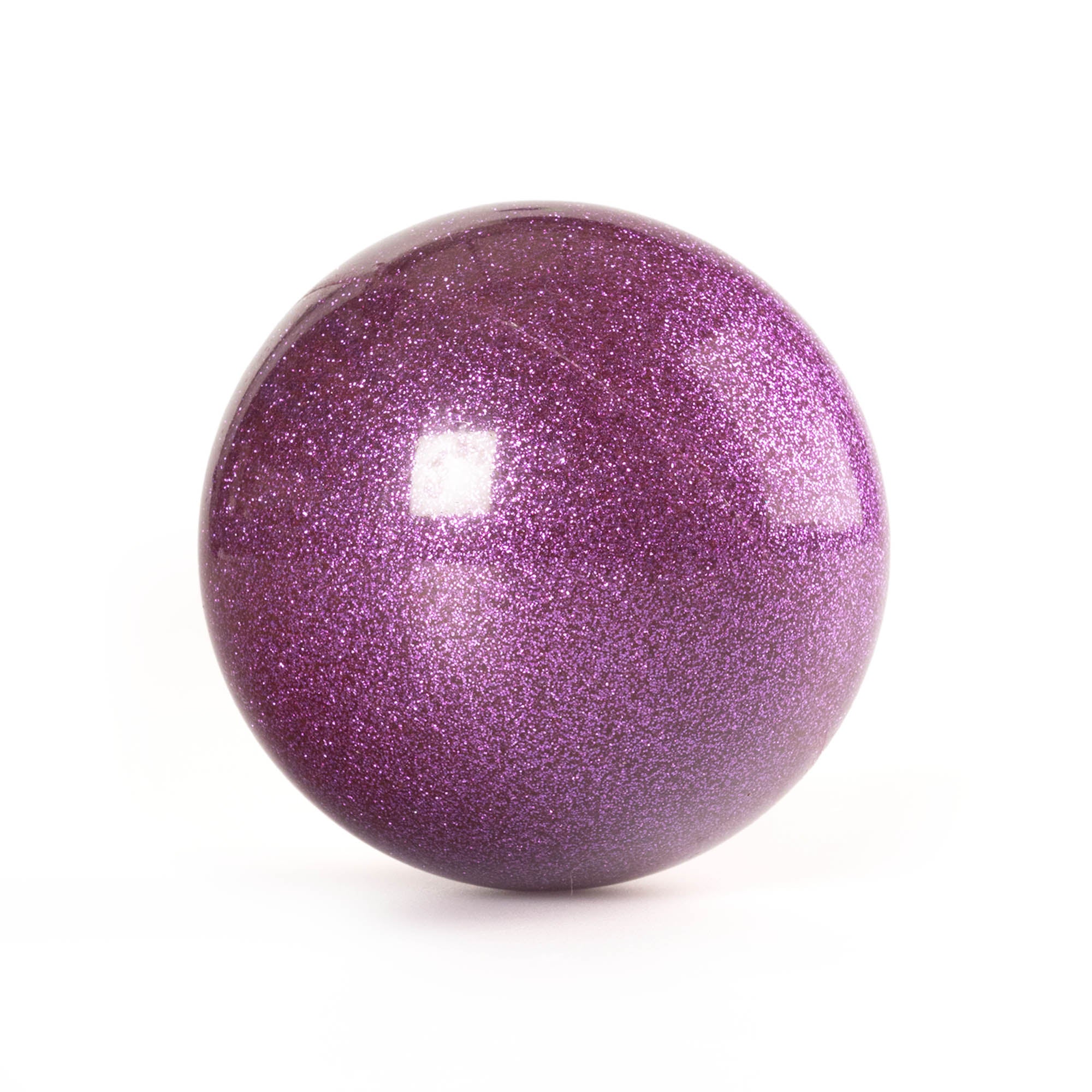 Purple glitter ball on a white background