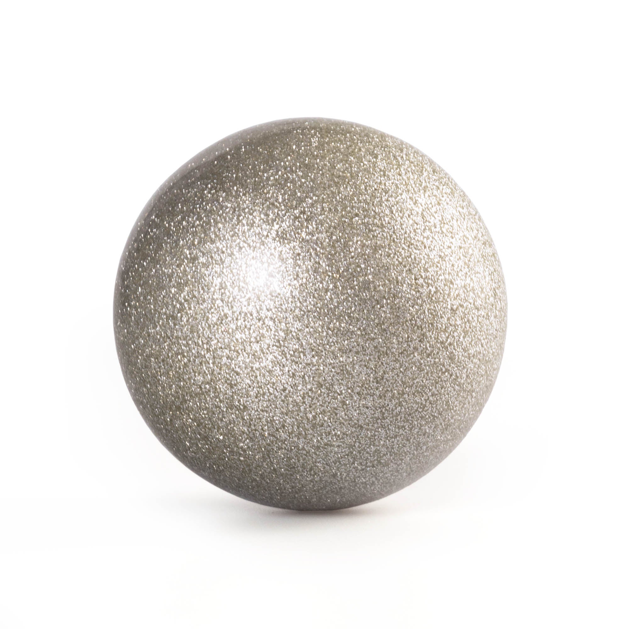 Silver glitter ball on a white background