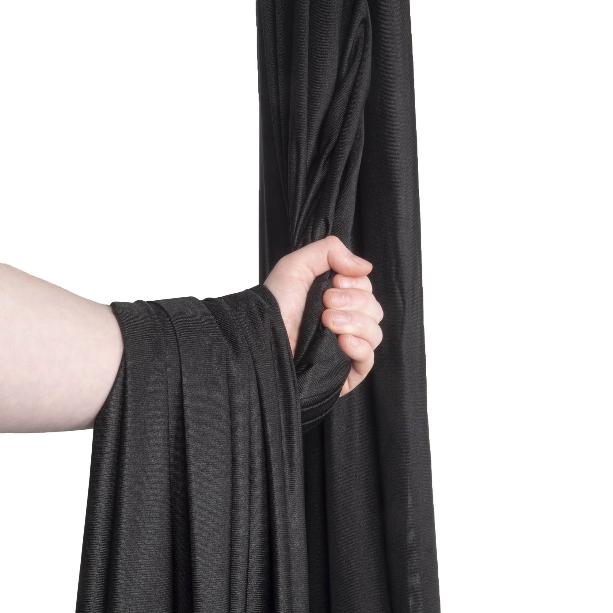 Black silk wrapped around hand