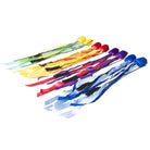 All pyropixie elemental ribbon poi colour variations side by side