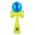 A Duncan Torch LED Kendama toy with a blue ball and yellow handle