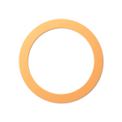 A single pastel orange juggling ring on a white background.
