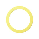 A single yellow juggling ring on a white background.