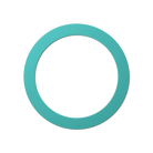A single teal juggling ring on a white background.