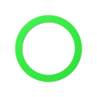 A single uv green juggling ring on a white background.