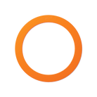 A single uv orange juggling ring on a white background.