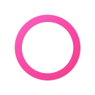 A single pink juggling ring on a white background.