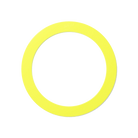 A single yellow juggling ring on a white background.