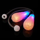 Flowtoys vision spin poi glowing with dark background with curved