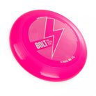 Pink BOLT frisbee at an angle