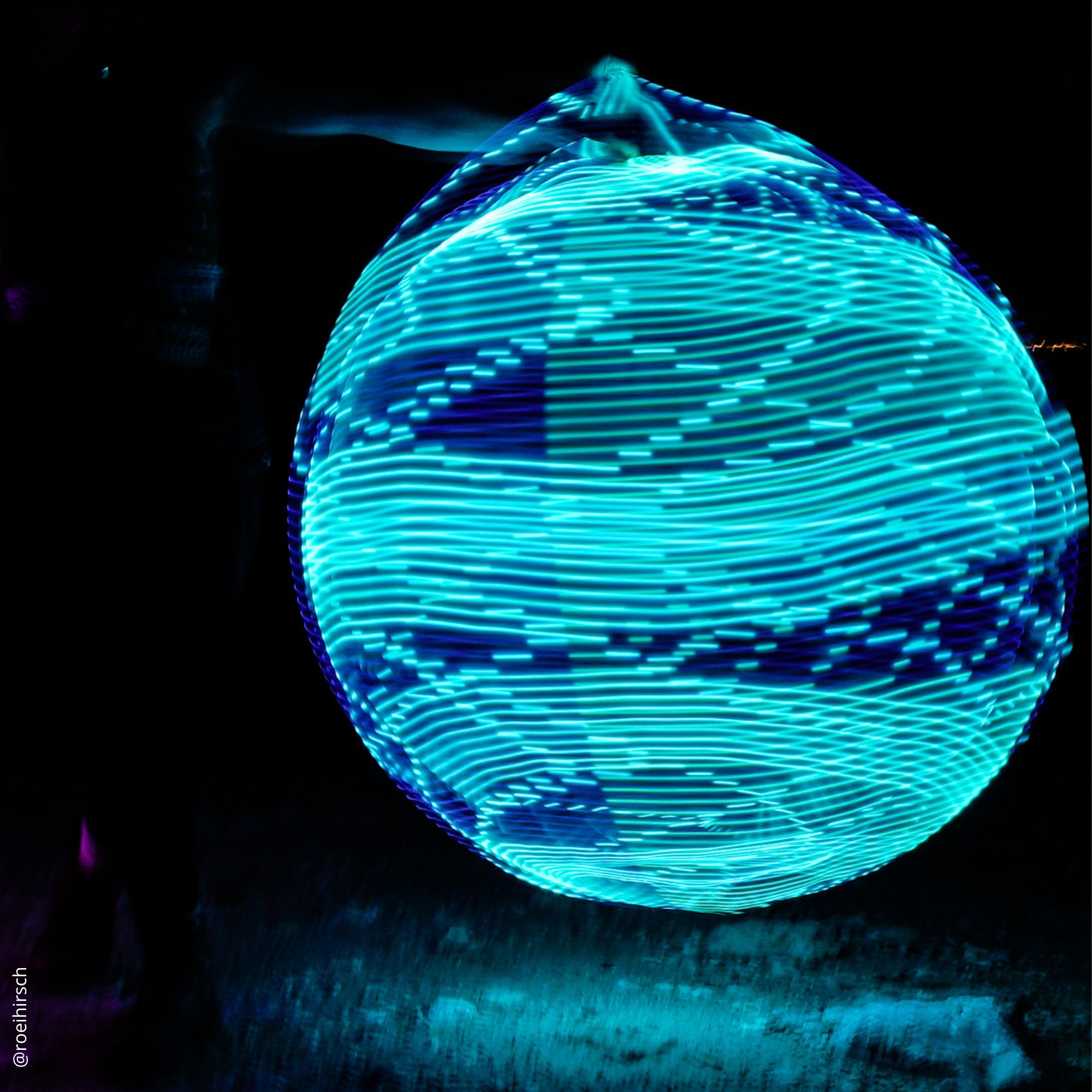 hoop spinning with light trails