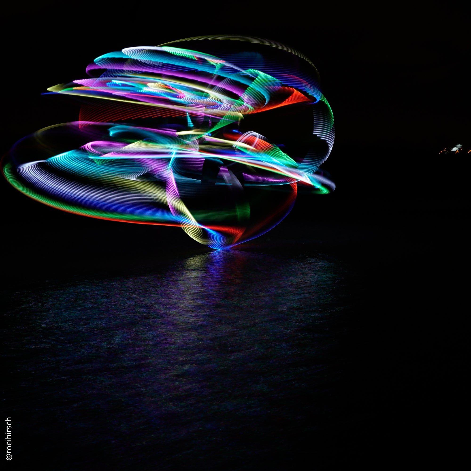 hoop spinning with light trails