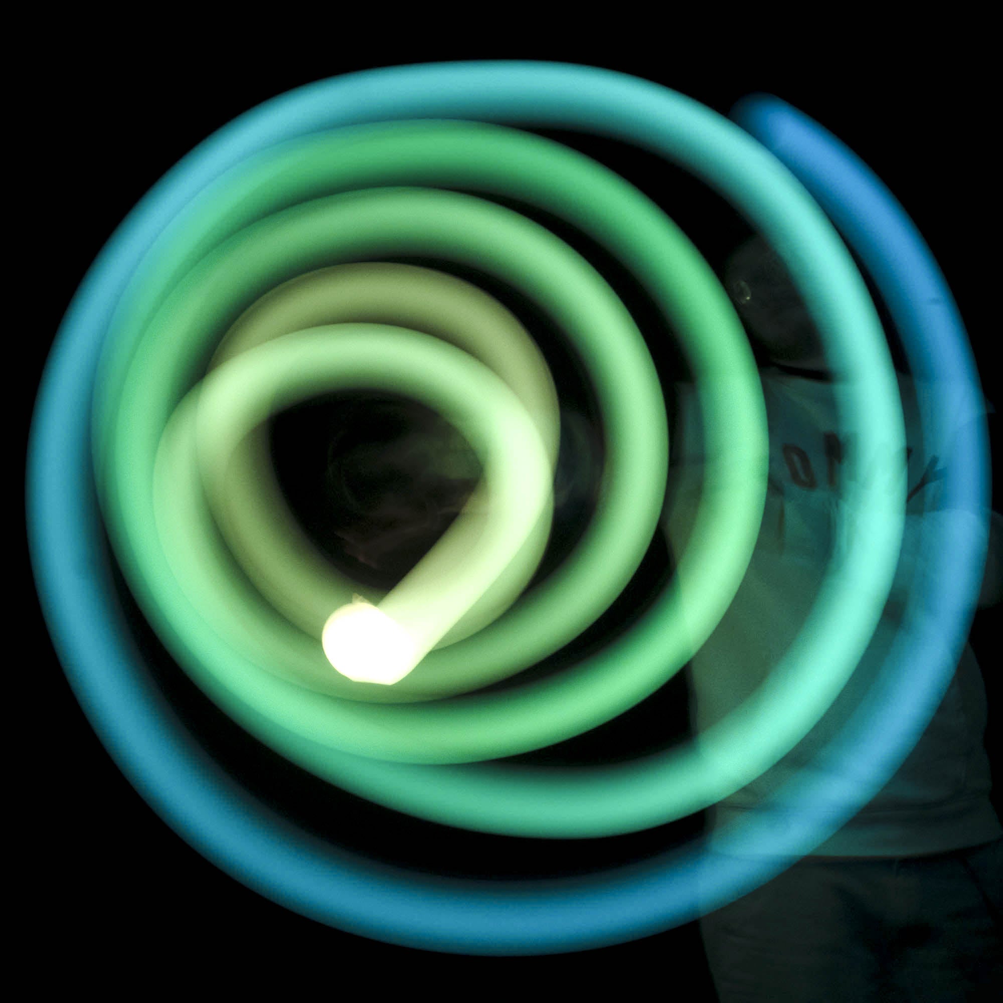 poi spinning with light trails
