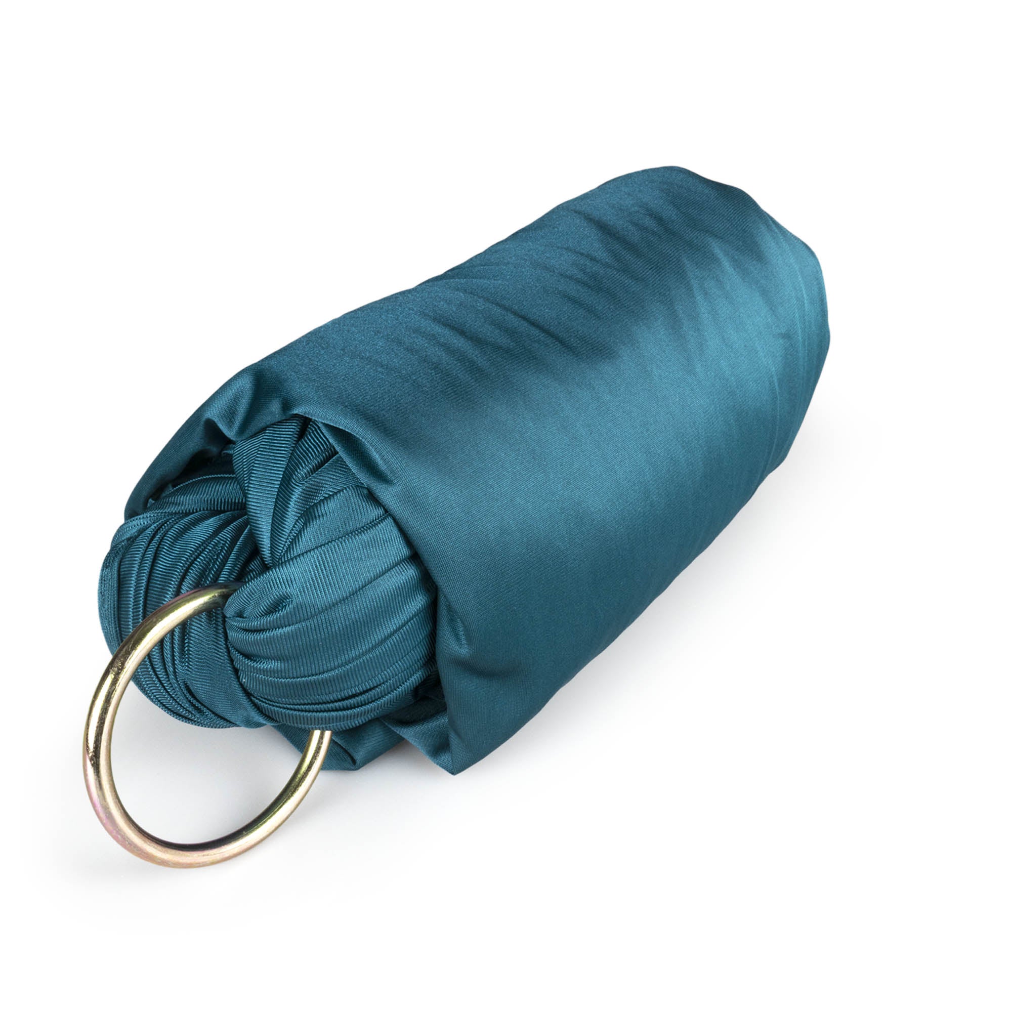 Dark pine green yoga hammock with O rings attached