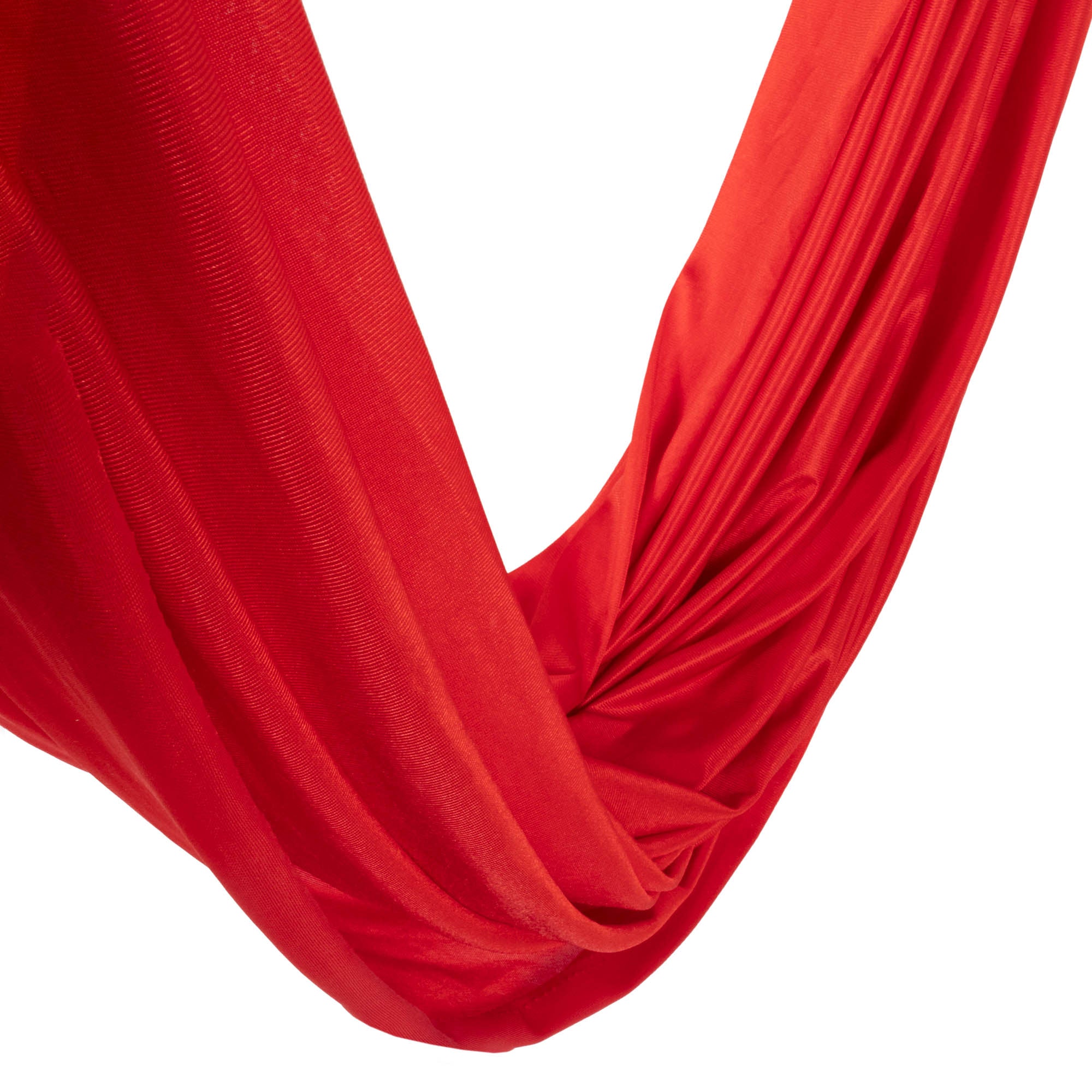 Red yoga hammock close up