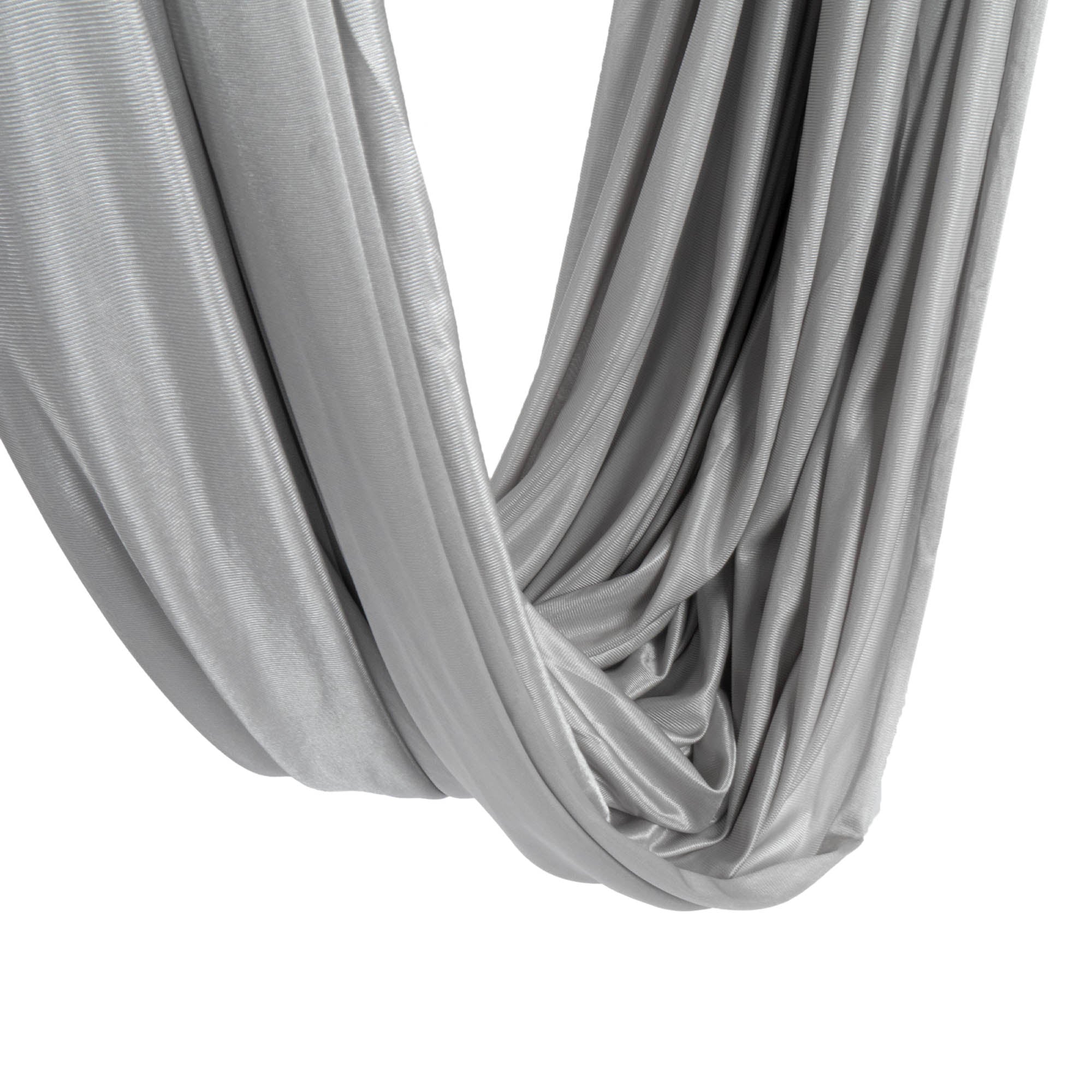 Silver yoga hammock close up