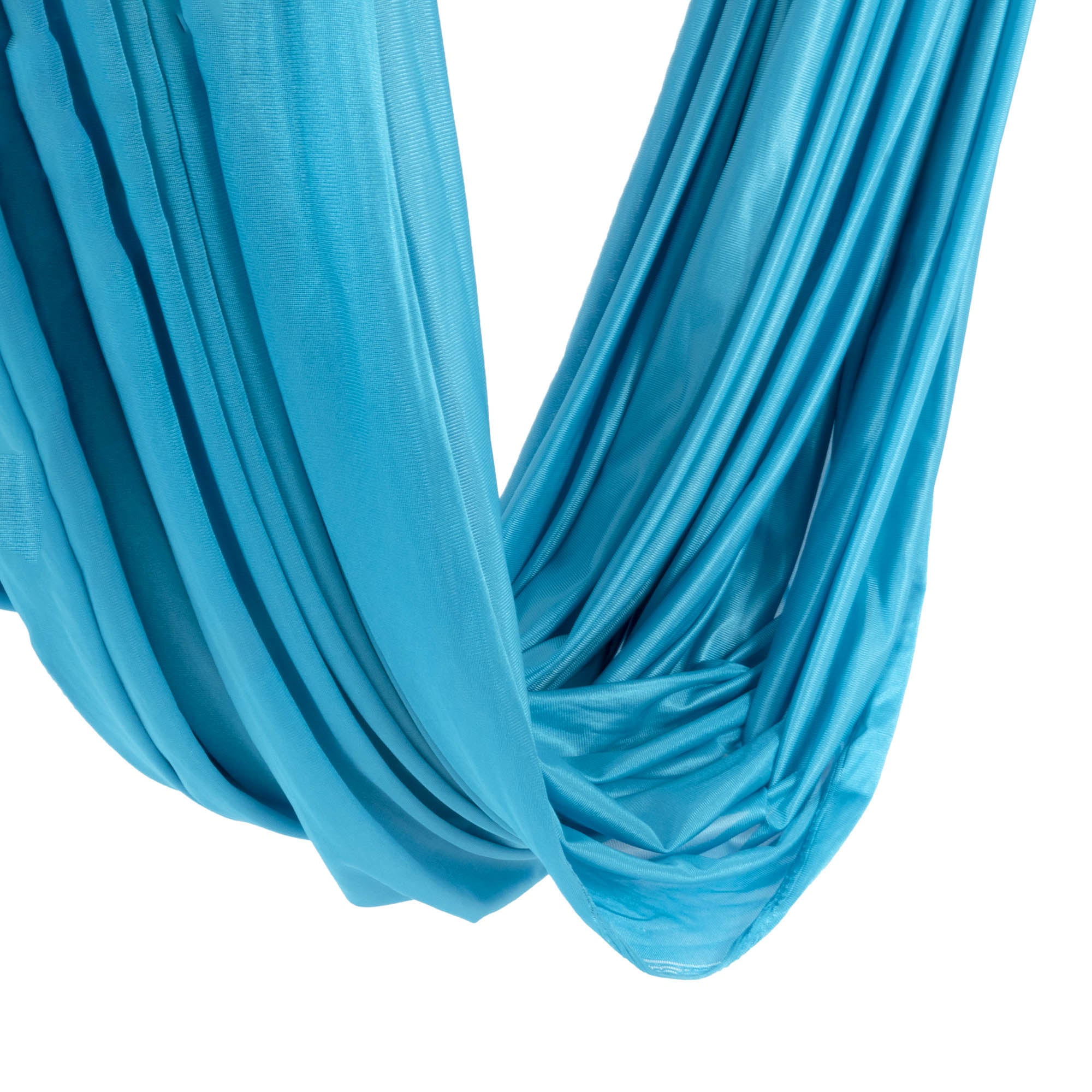 Turquoise yoga hammock close up