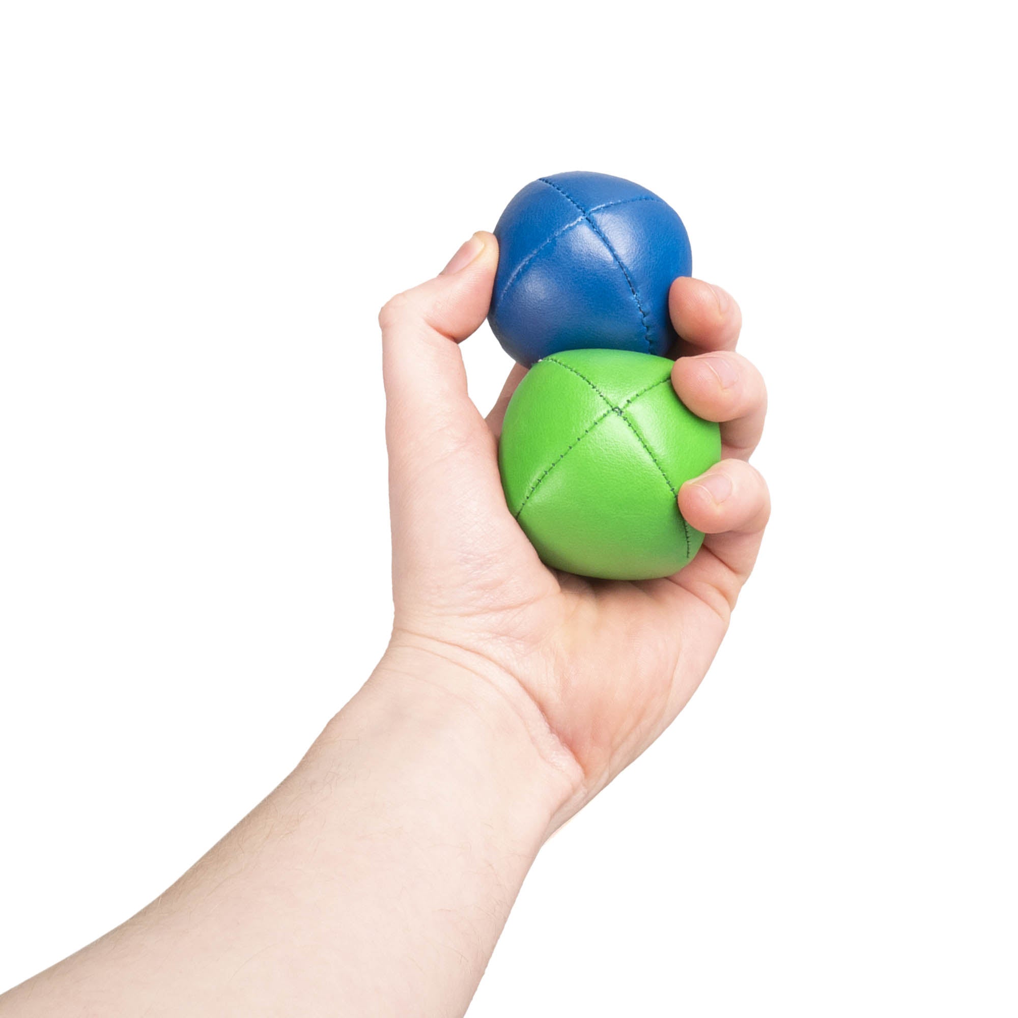 2 different colour balls in hand