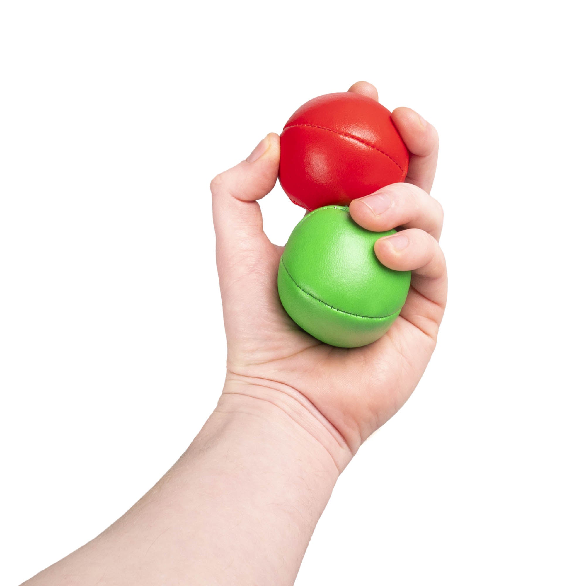 2 different colour balls in hand