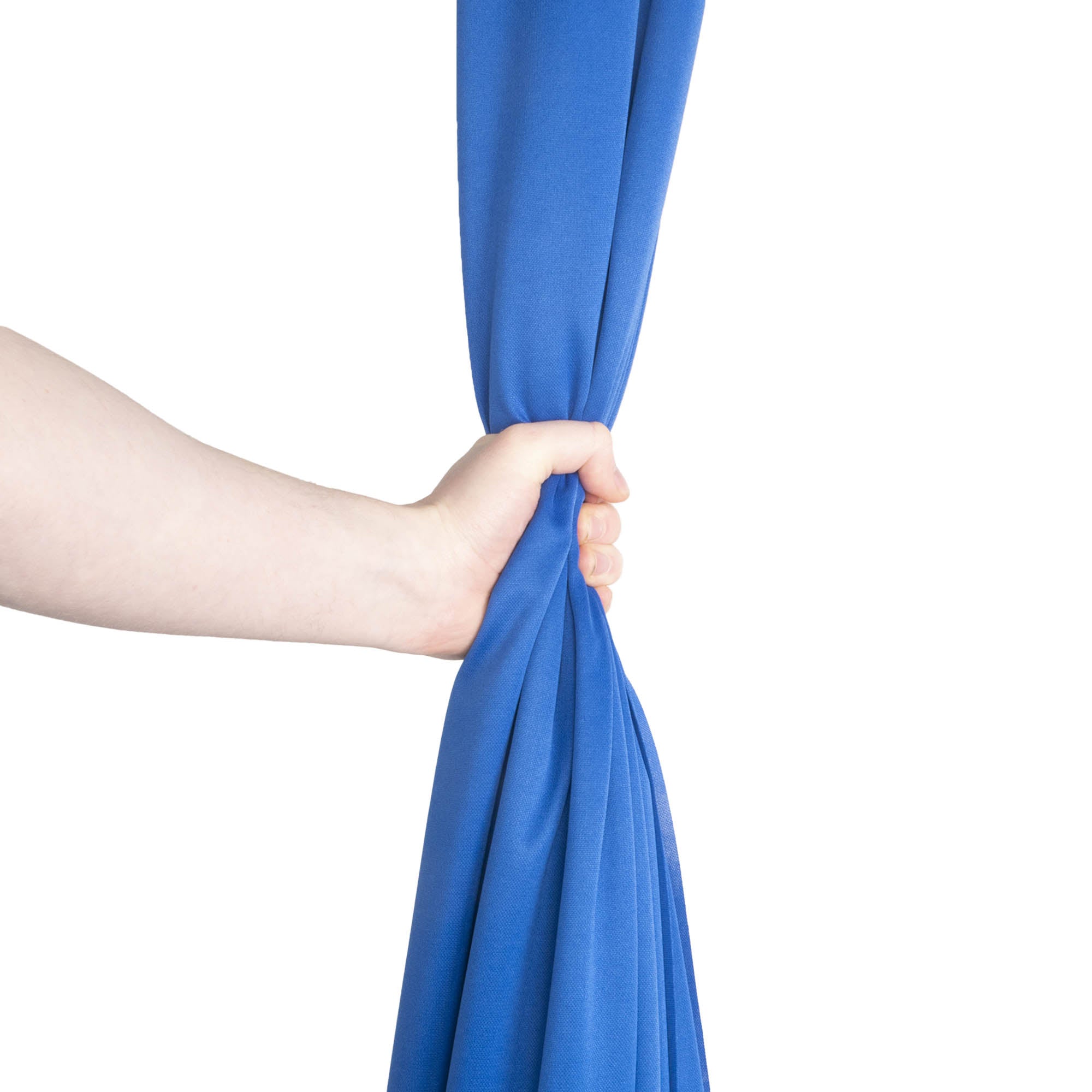 Blue silk in hand