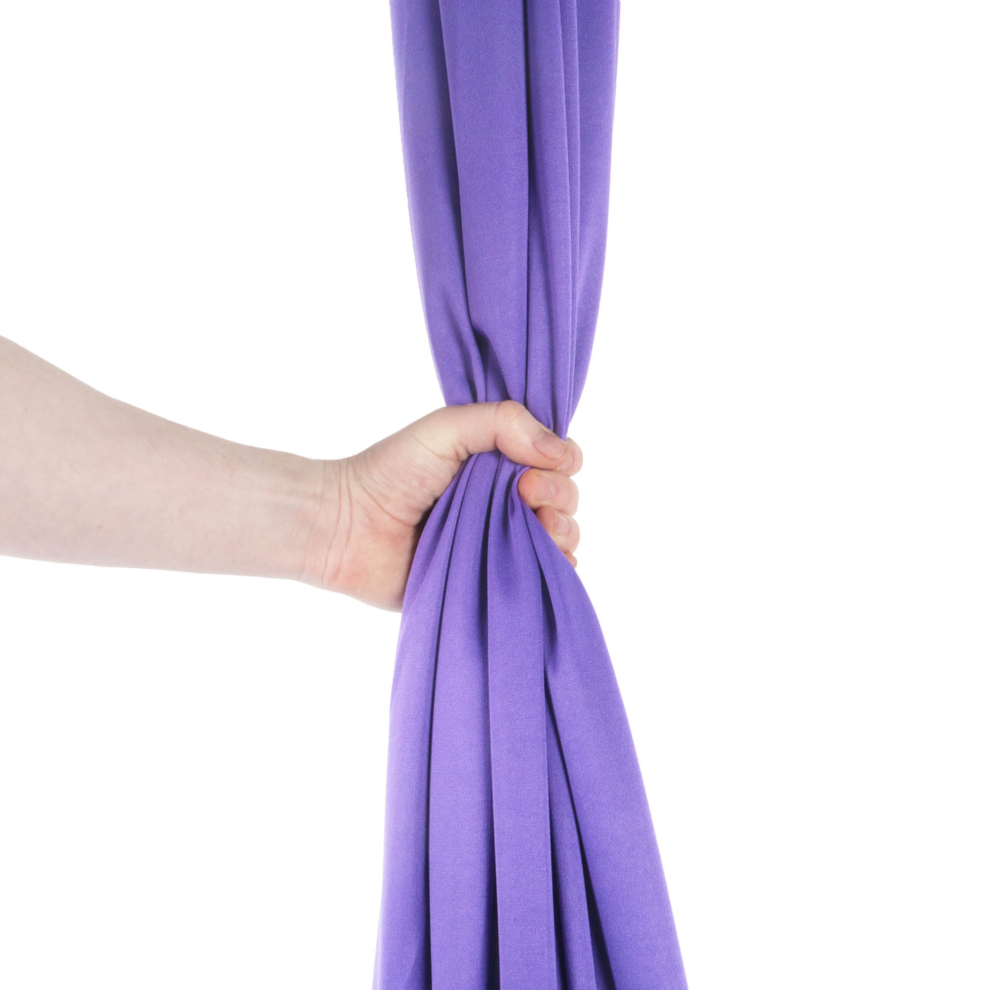Purple silk in hand