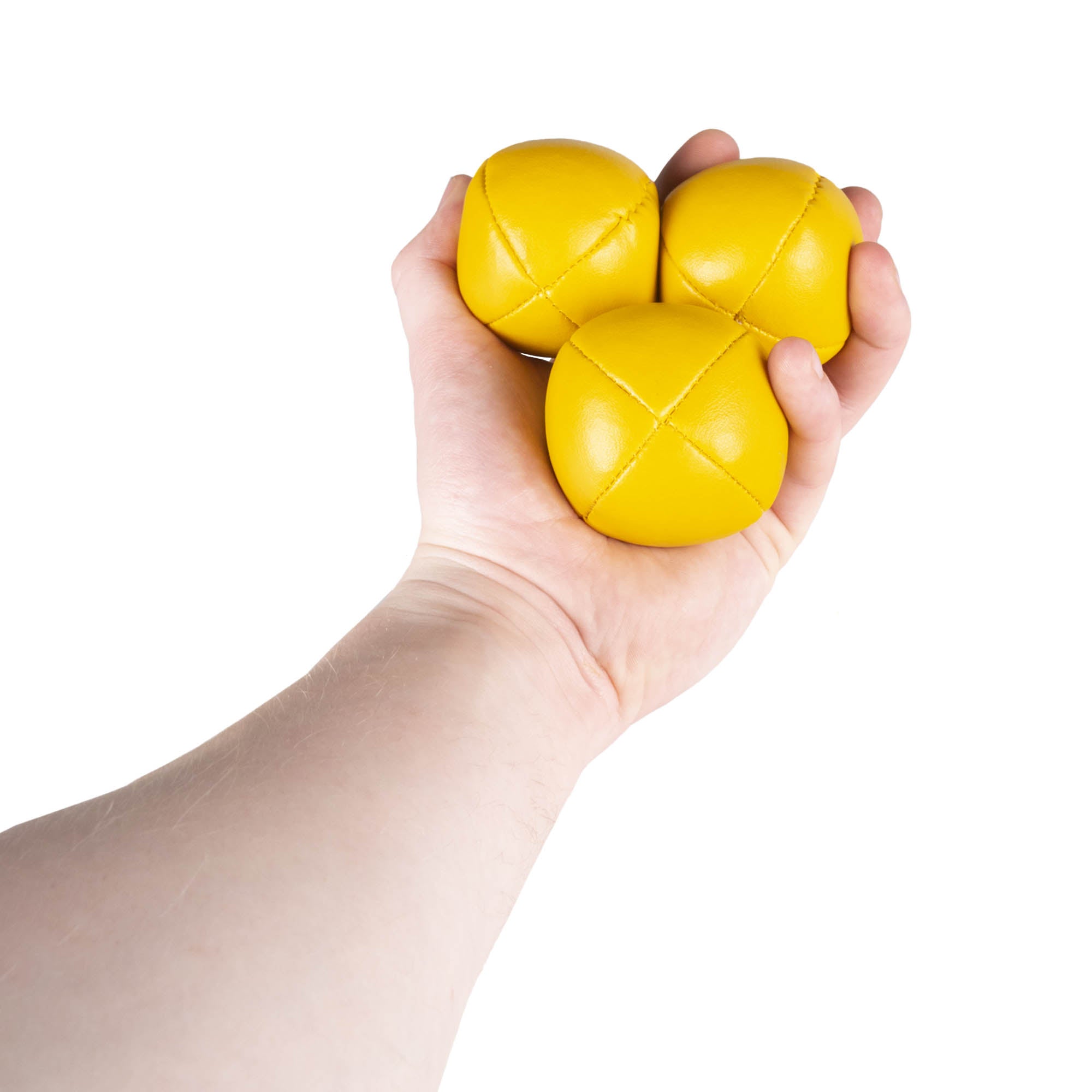3 yellow balls in hand