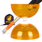 orange diabolo with sticks and bag