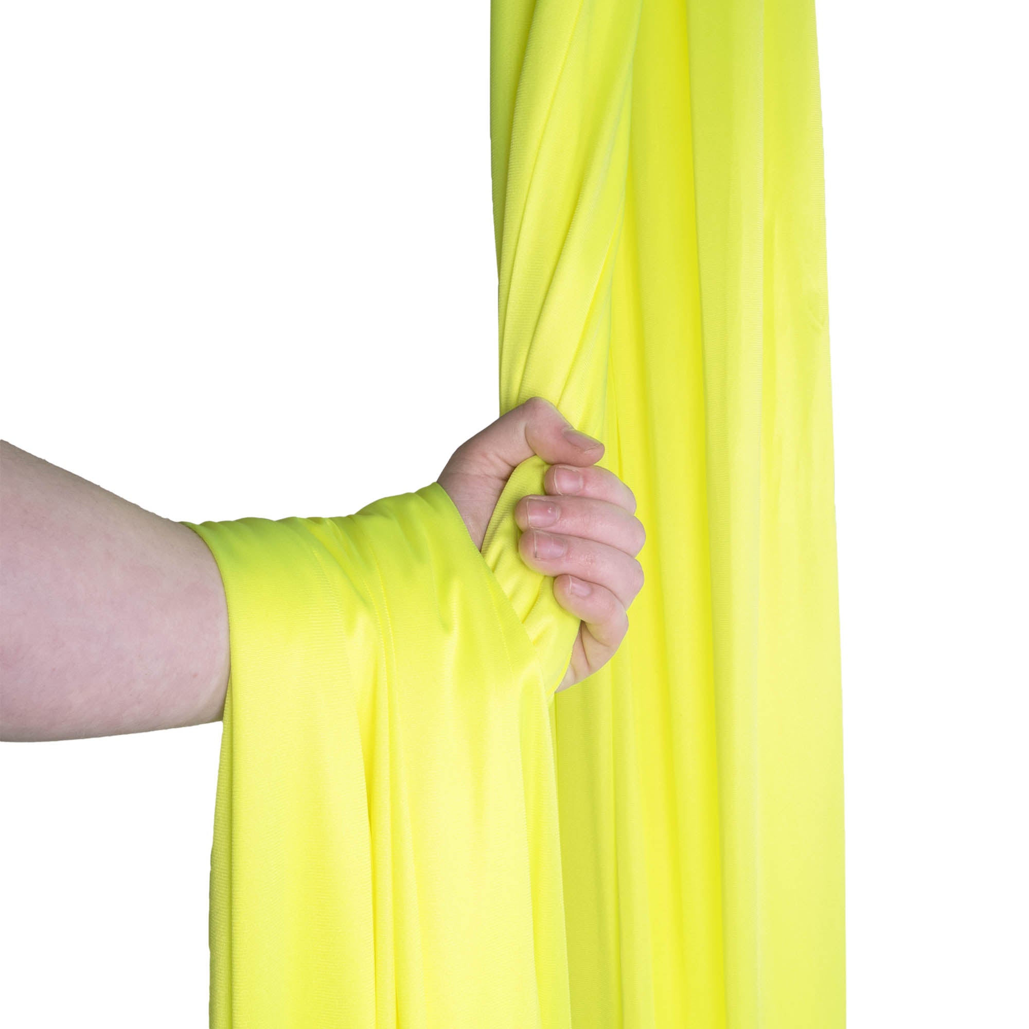 Neon yellow silk wrapped around hand