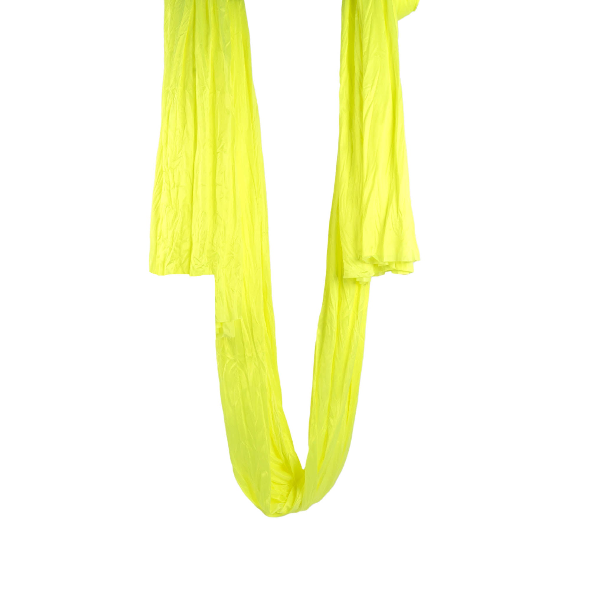 Prodigy Aerial sling with O rings and bag - neon yellow hanging