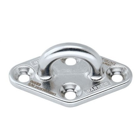 Diamond anchor plate with engraved text on a white background